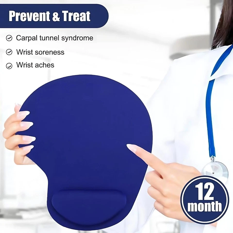 Black Anti-Slip Comfort Wrist Gel Rest Support Mouse Mat With Gel PC Laptop - Image 4 of 4