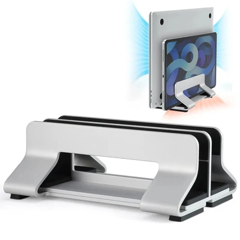 Adjustable Tool-Free Aluminum Vertical Laptop Stand 12-30mm