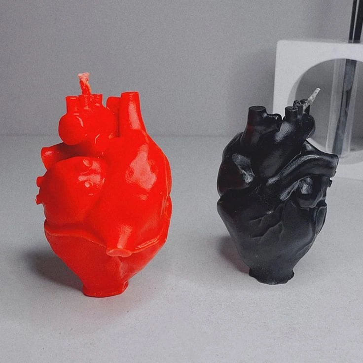 蜡烛模具 3D 心形硅胶肥皂模具 DIY 工艺树脂万圣节模具 — 第 2/4 张图片