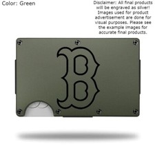 Custom "BOSTON RED SOX" Laser Engraved Wallet - Pick A Wallet Color