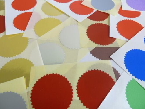 42mm Serrated Certificate Wafer Seals Labels Awards Legal Embossing Stickers - Photo 1 sur 20