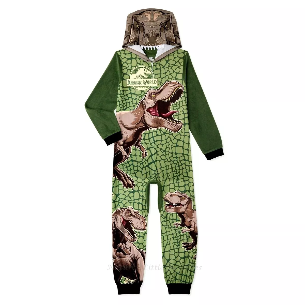 Jurassic World Boys Pajamas Dinosaur Union Suit One Piece Size 6 12 Park Costume