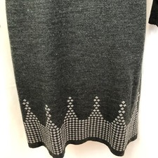 R&K Womens Medium Fit & Flare Sweater Dress Grey M Long Sleeve