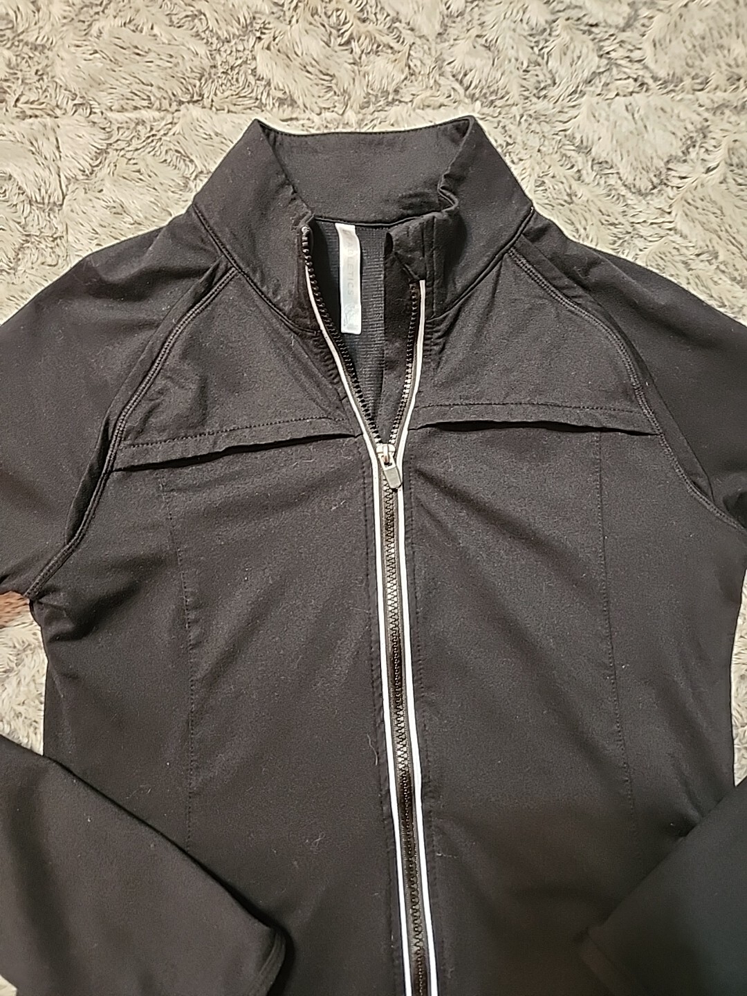 Fabletics Womens Jacket Sz Medium Solid Black Lon… - image 2