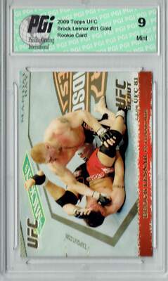 PGI 9 Brock Lesnar vs Frank Mir 2009 Topps UFC #81 Gold Rookie