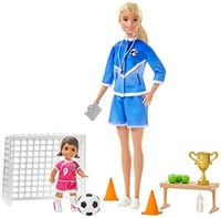 Barbie GLM47 - FußBalltrainerin Spielset Mit Puppe (Blond) Und ZubehöR, Spielzeu