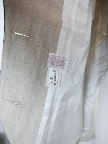 Lady Land beige lino con cucitura viennese fescher donna loden janker taglia 36 - Foto 6 di 6
