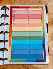 To Do List (Rainbow) Dashboard for use with MINI Happy Planner~