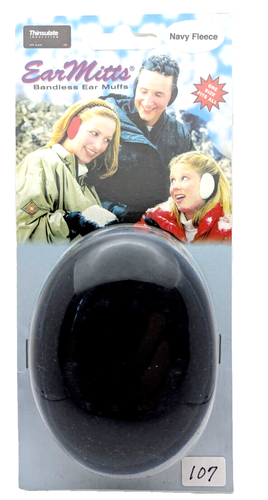 Ear Mitts Bandless Ear Muffs Navy Blue Fleece SIZE REGULAR NEW #107 - Picture 2 of 9