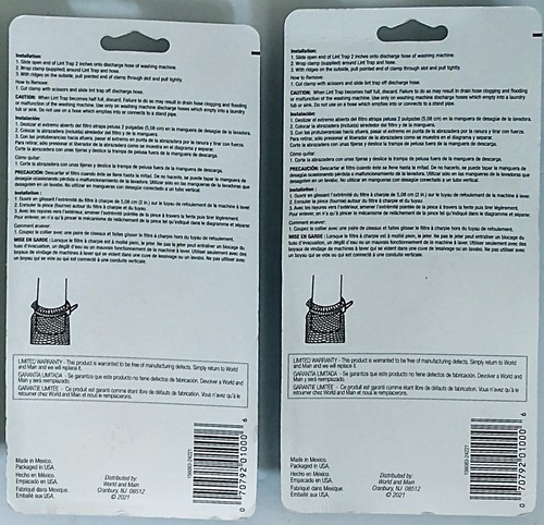 Helping Hand 01000 Washing Machine Hoses Alum Lint Traps Lot of 2 Packs 4 Total - Picture 2 of 2