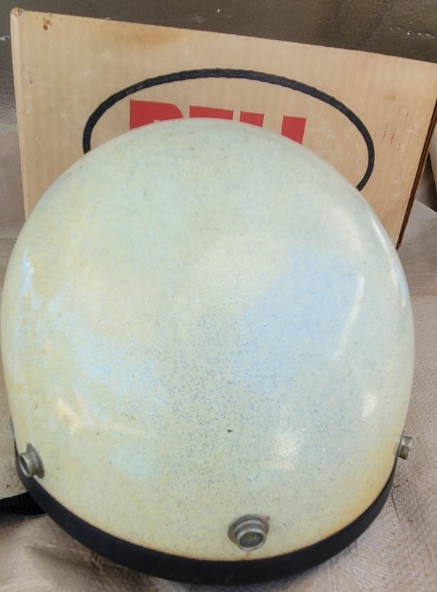 Vintage 1960-70s Bell Toptex Shorty Motorcycle Sparkled Helmet 520