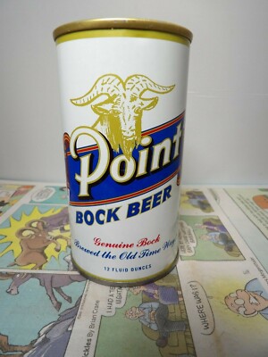 POINT BOCK GOLD GOAT STRAIGHT STEEL PULL TAB EMPTY BEER CAN #110-17