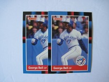 GEORGE BELL Error Baseball Card #656 Black/Blue Corner Variation 1988 Donruss 