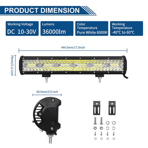 4-22''in 8D Tri-row Led Work Light Bar Flood Spot Beam Offroad Boat 4WD Lamp 12V - Picture 16 of 18