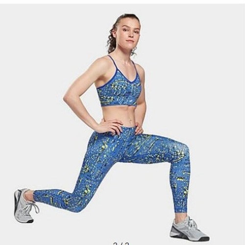 NWT Reebok Womens Originals Training Workout Ready Leggings & Bra Bright Cobalt
