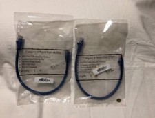 1ft Category 6 Patch Cord UTP Lot Of 2 NW-6-1-BL