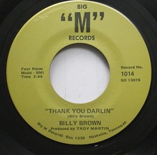 Country 45 Billy Brown - Thank You Darlin / A Country Boy On Big 