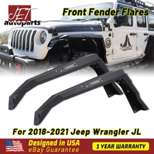 Front Fender Flares 2PC for 2018-2025 Jeep Wrangler JL JLU Powder Coated Steel