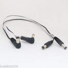 1pc 35cm DC Power 5.5mmx2.1mm 2.1mm Right Angle Male to Male Extension Cable