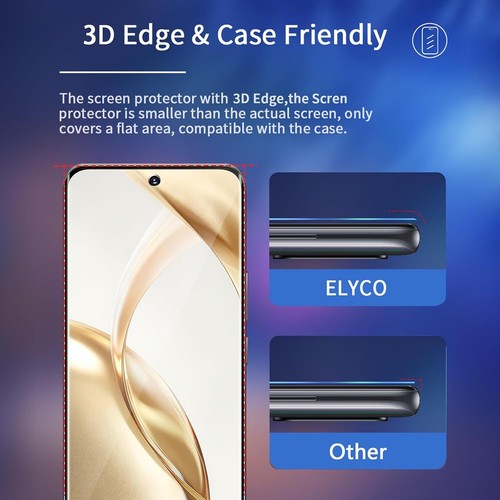 ELYCO Compatibile con Honor 200 5G Vetro Temperato, 2 Pezzi 3D Pellicola Protett - Foto 6 di 8