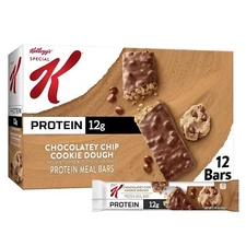 Special K Chocolate Chip Cookie Dough Protein Bars 12 Count Meal Replacement