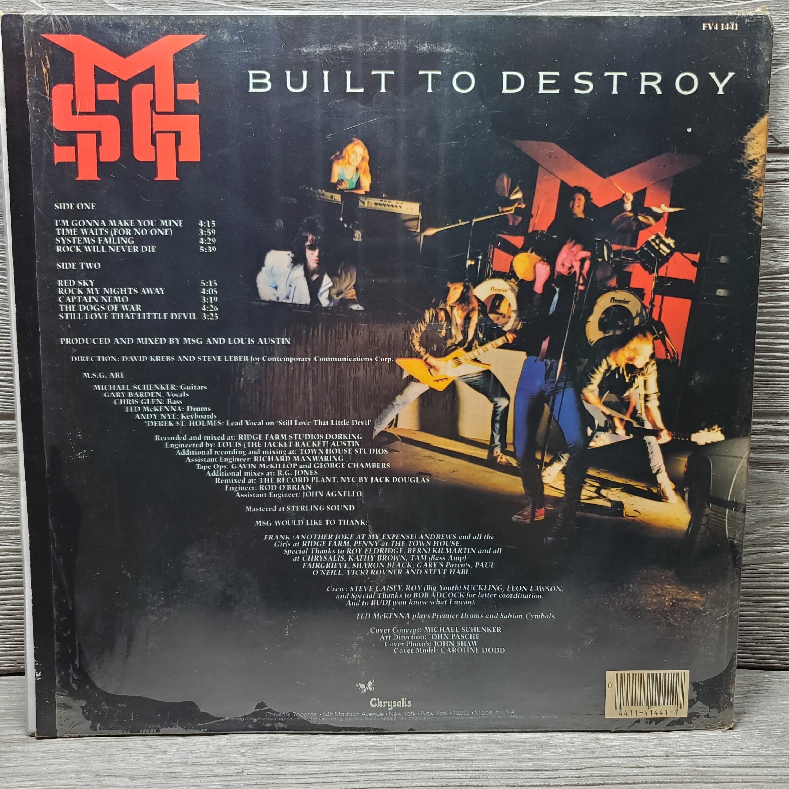 The Michael Schenker Group Built To Destroy LP. 1983 Chrysalis FV 41441 ...