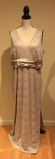 R M Richards Champagne Beige Sequined Formal Evening Gown Dress, Size 16W