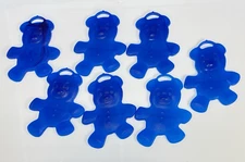 Lot of 6 Vtg Blue Plastic Bear Shape Balloon Weights Premium Balloon