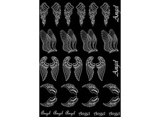 Angel Wings 22 pcs 0.5 to 1 Inch White Fused Glass Decals
