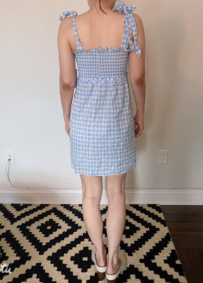 reformation blue gingham dress Dawson Baby Size L Orig. $198 NWT ConcertOutfit A-Line Floor Length Satin Size (INDIA/UK):6