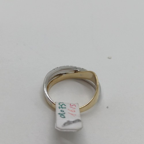 ANELLO DONNA CON ZIRCONI IN ORO GIALLO E BIANCO 18KT 750 4,8 GRAMMI N.17 (1615) - Imagen 9 de 13