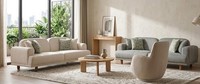 Sofa Sessel Beige Wohnzimmer Stil Modern Bequem Komfortabel