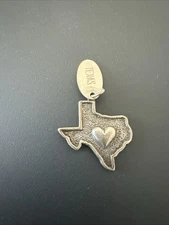 Vintage Sterling Silver Heart of Texas charm or pendant I Love Texas!