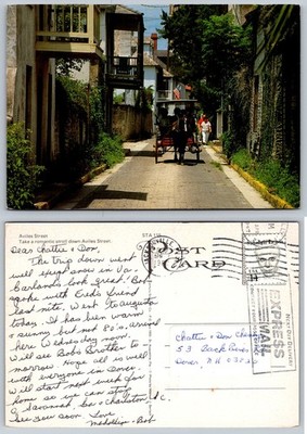 Aviles Street St. Augustine FL Horse Carriage 1990 Postcard Florida
