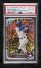 2022 Bowman Chrome Prospects Speckle Refractor Rayne Doncon PSA 10 GEM MT 17ni