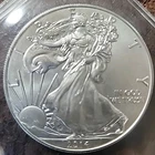 2014 Walking Liberty American Eagle Silver Dollar .999 Fine. Slight Edge Toning