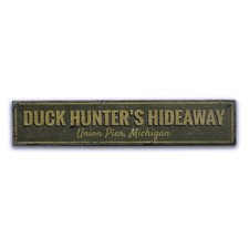 Duck Hunter Sign, Duck Hunter Gift -Distressed Wooden Sign