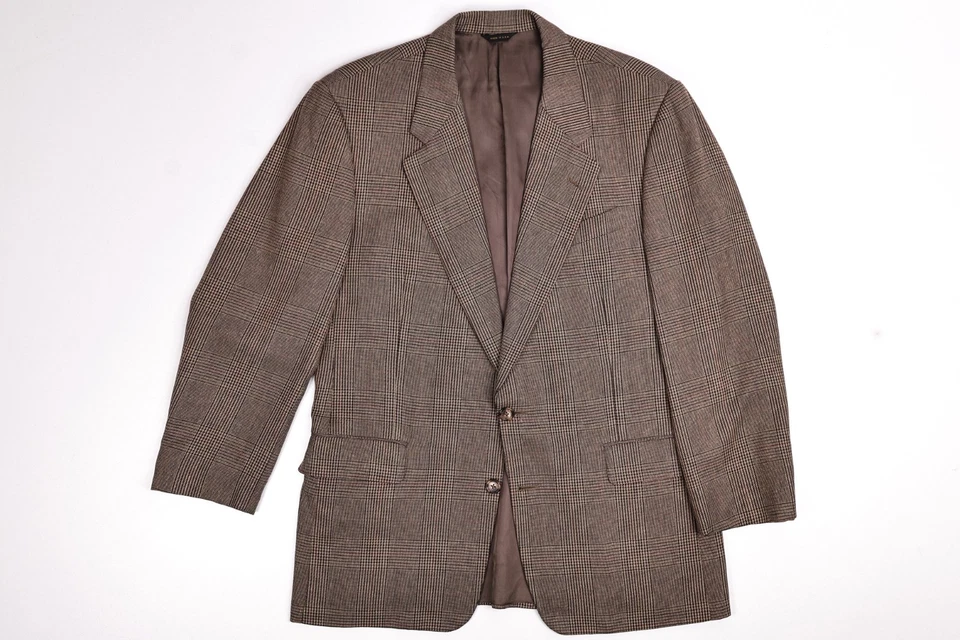 Blazer vintage Gieves & Hawkes pata de gallo seda/lana a cuadros 40R Foto 2 de 4