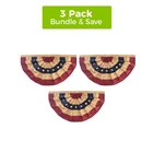 Briarwood Lane  Mixed Tea Stained Patriotic Bunting 36" X 18" (Set of 3 1x1
