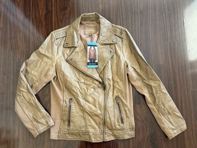 Sebby Collection women s faux leather biker jacket size large new with tags $110