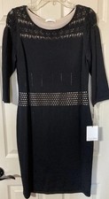 Calvin Klein NWT Black Lace Sheath Dress Women’s Large Cocktail Evening Party