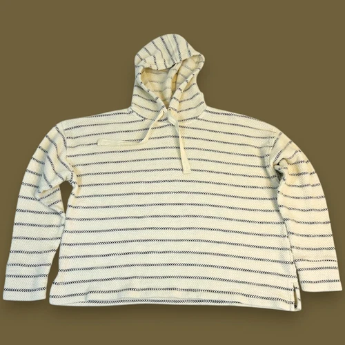 OFF WHITE J. Felpa donna Crew piccola con cappuccio in maglia stile spina di pesce AS055 misto cotone