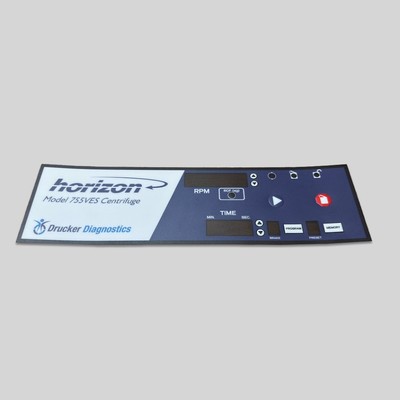 Front Panel Label for Drucker Centrifuge Model 755VES, Easy Install