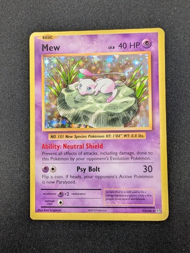 Mew 53/108 XY Evolutions Holo Rare Pokémon Played Condition