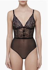 Simone Perele Black Scenario Bodysuit 1E3510 in Black Size Medium/EU 3 NWOT