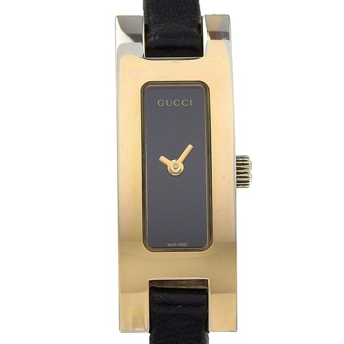 GUCCI Watches 3900L blackDial Stainless Steel/Embossed Leather Quartz Anal... - 第 1/8 張圖片