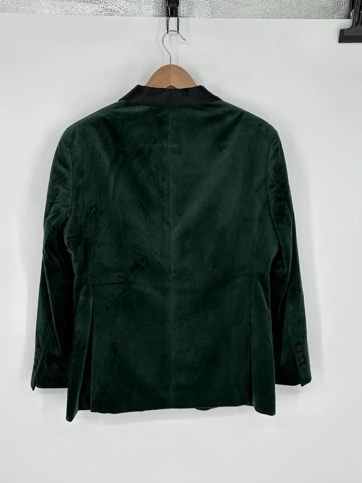 Abrigo Deportivo Egara Verde Terciopelo Blazer Chaqueta de Cena Para Hombre 40S Fumar J4 Foto 3 de 4