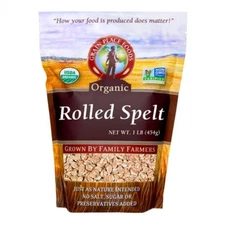 Organic Rolled Spelt | 1 lb | Non-GMO | Grain Place Foods