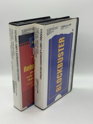 Blockbuster Video Vintage VHS TITANIC Rare 2 Tape Version With Clamshell Case