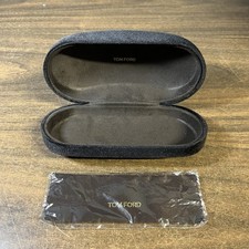 Tom Ford Sunglasses Eyeglasses Black Velvet Clamshell Hard Case w/cleaning Cloth